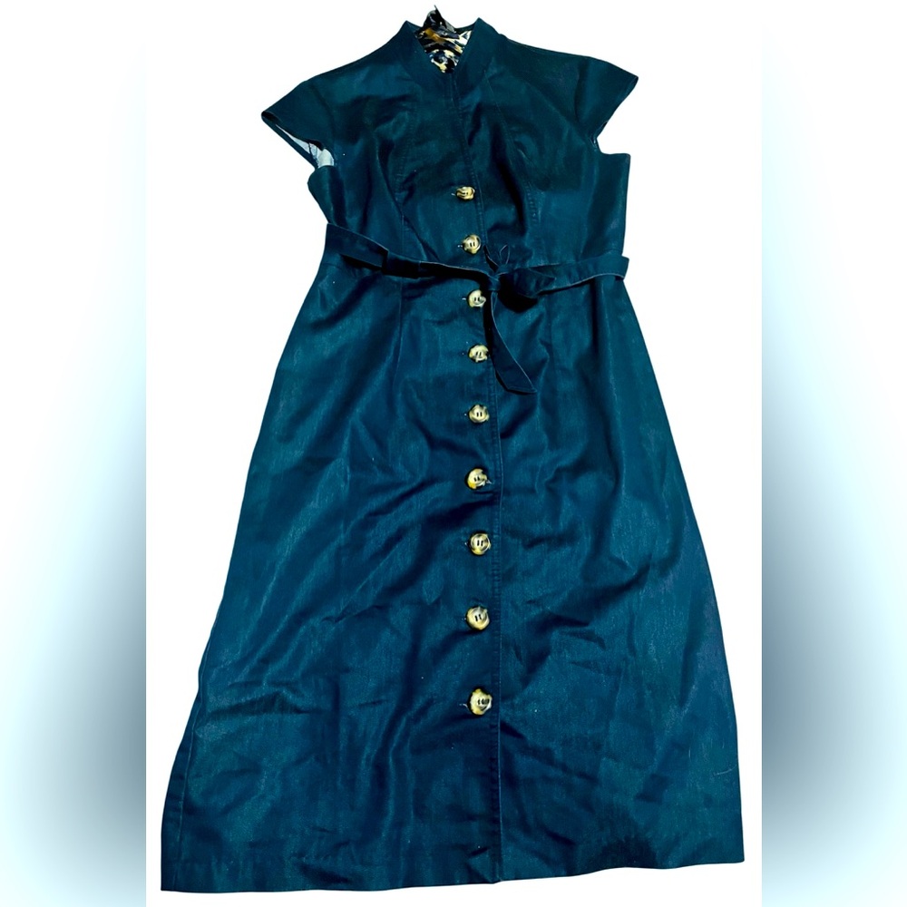 Connected Apparel Dark Blue One Shoulder Dress 10